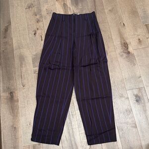 Vince Brown Pants with Purple Stripes